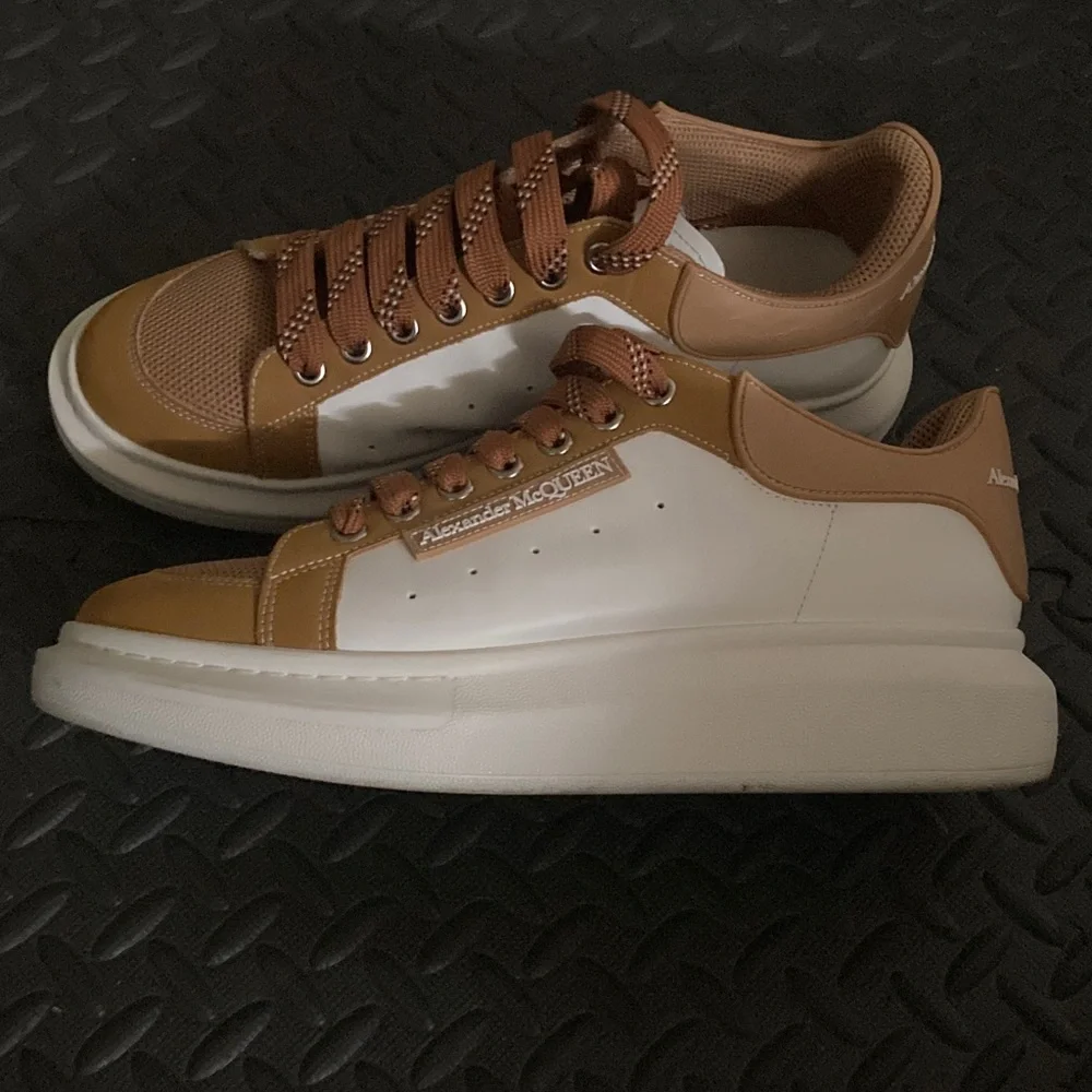 Alexander McQueen Men's Tan and White Sneakers - Picture 1 of 12